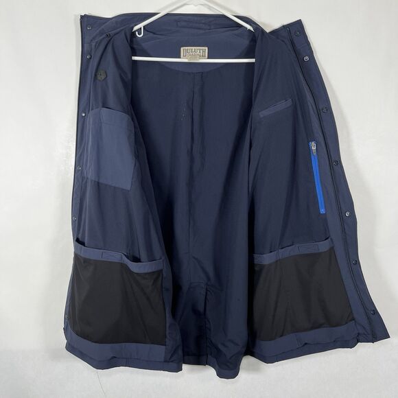 Duluth Trading Co Full Zip Nylon Jacket Mens Size Large Navy Blue Mesh Lined - Picture 9 of 14